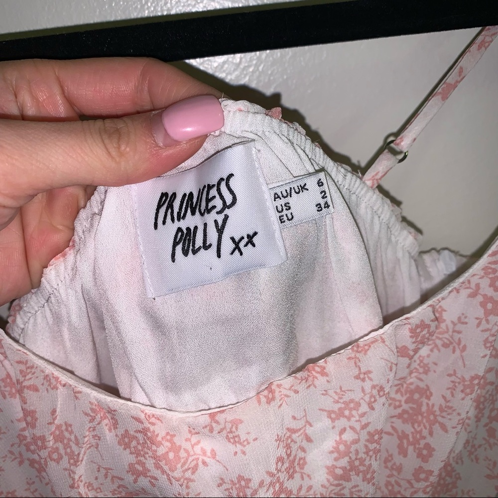 Pincess Polly Ivy Hollow Mini Dress White/Pink - US 2 / Pink - Picture 6 of 9